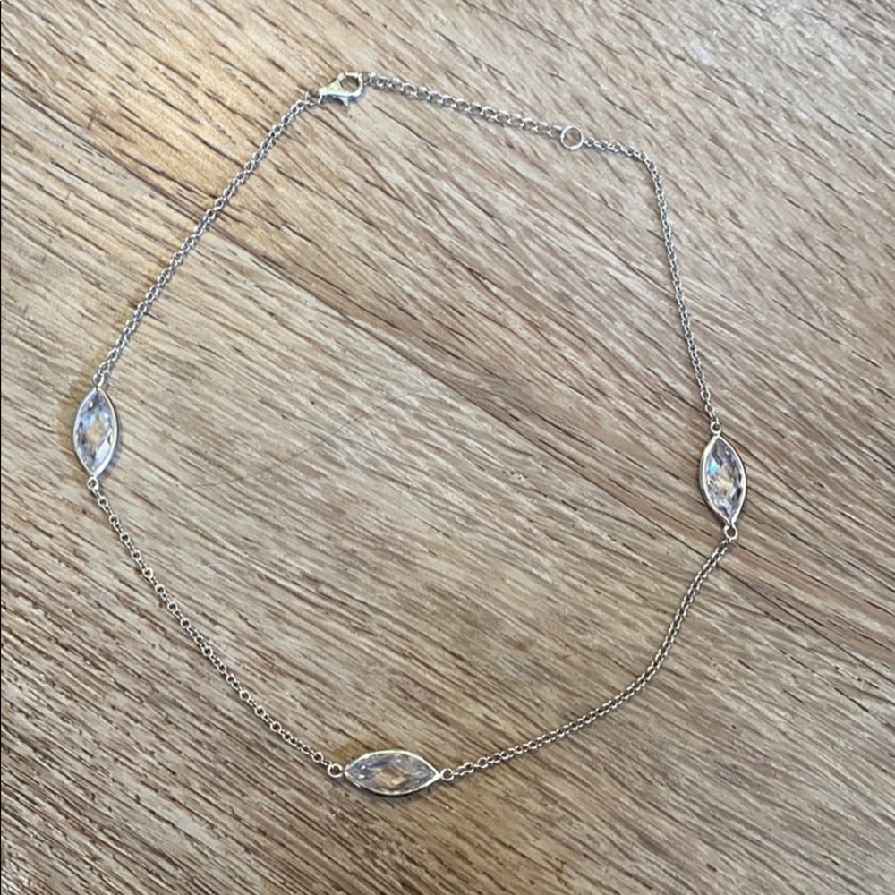 Silver and clear crystal choker